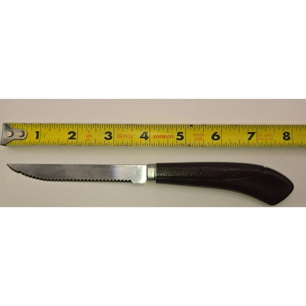 Vintage Vintage Ginsu Steak / Paring Knife Stainless Steel USA Dark Brown Compos